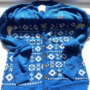 Blue Hollister Cardigan